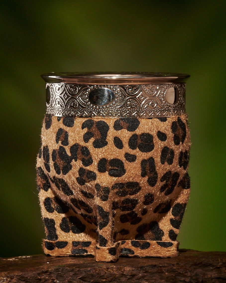 Mate imperial de alpaca animal print