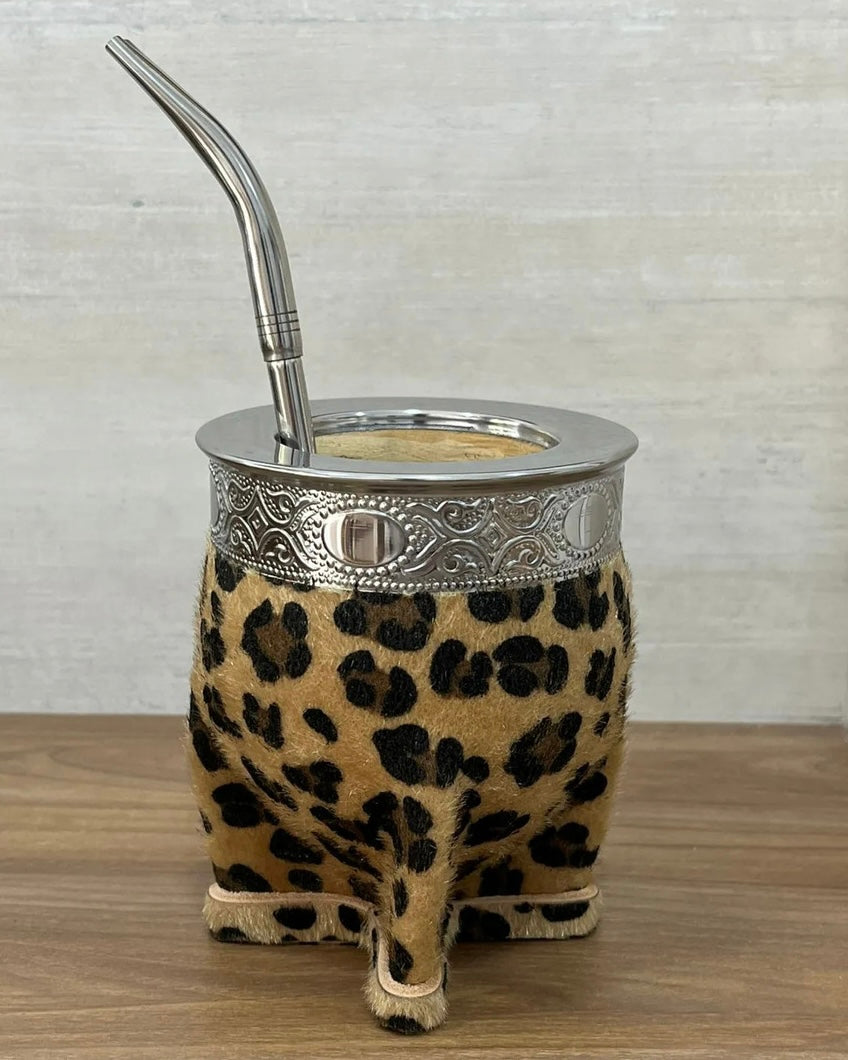 Mate imperial de alpaca animal print