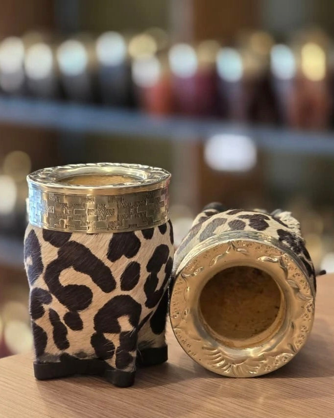 Mate imperial de alpaca animal print